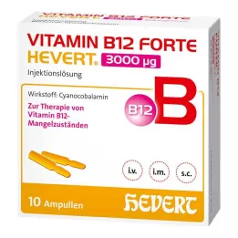 Vitamin B12 Forte Hevert 3000 µg injektionsvæske ampul, 10x2 ml