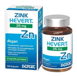 Zink Hevert 25 mg kapsler, 100 stk