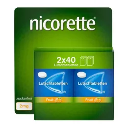 Nicorette Frugt 2 mg presset sugetabletter, 80 stk