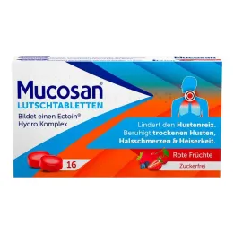 Mucosan sugetabletter røde frugter, 16 stk