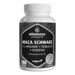 Maca Black + Tribulus + Ginseng Complex Kapsler, 180 stk