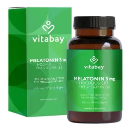Melatonin høj dosis 3 mg + vitamin B6 vegansk Lut., 120 stk