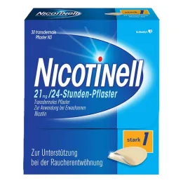 NICOTINELL 21 mg / 24-timers nikotinplastre, plasterstyrke stærk (1), 30 stk