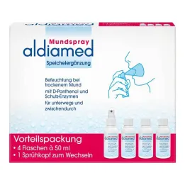 Aldiamed mundspray til spyttilskud, 4x50 ml